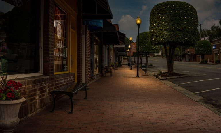 Hillsboro St Westside North View, Pittsboro, NC, 2021, Nightscape by Bobby Izquierdo