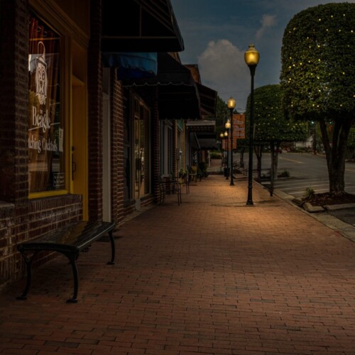 Hillsboro St Westside North View, Pittsboro, NC, 2023 Hillsboro St Westside North View, Pittsboro, NC, 2021, Nightscape by Bobby Izquierdo