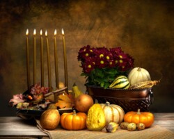 A beautiful autumn still life featuring pumpkins, squash, and vibrant fall leaves, capturing the essence of harvest season and seasonal decor. Harvest Abundance: Pumpkins, Squash, and Autumn Leaves by Bobby Izquierdo