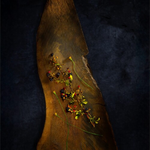 Still Life Light Painting Wildflowers on Rustic Wood by Bobby Izquierdo